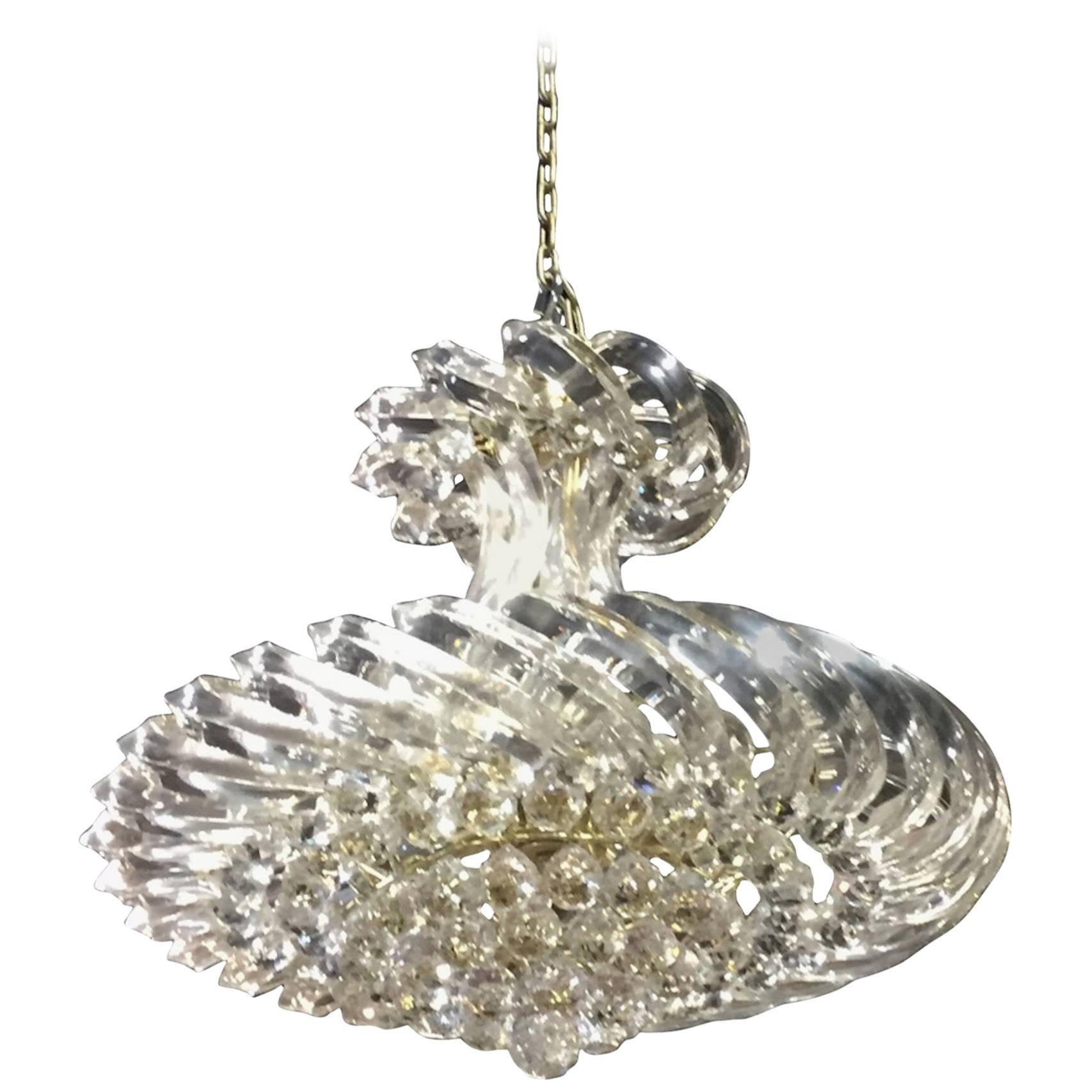 Mid Century Chandelier Lucite and Decorative Balls For Sale