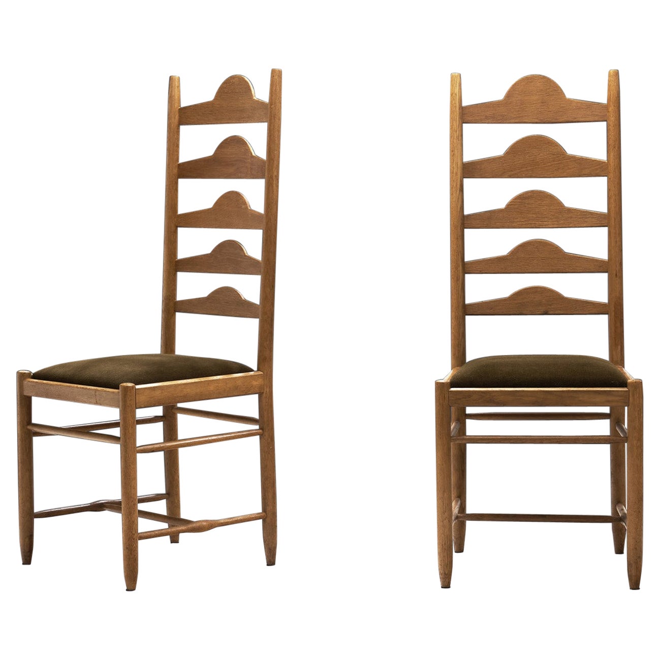 Sculptural Ladder-Back Chairs, Europe first half of the 20th century For Sale