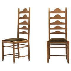 Sculptural Ladder-Back Chairs, Europe first half of the 20th century