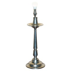 GRAN LÁMPARA DE PLATA CON ESTAMPADO ARTE ITALiCA TAVOLA MARINONI CANDLESTICK PEWTER