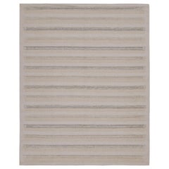 Rug & Kilim's skandinavischer Stil-Kilim mit weißen, beigen und grauen Streifen