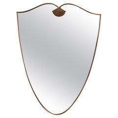 Retro Italian Wall Mirror with Brass Frame (circa 1960s)