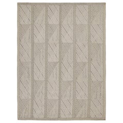 Rug & Kilim’s Scandinavian style Kilim rug in Gray & White Geometric Patterns