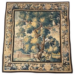 Mid-18th Century French Handwoven Aubusson Verdure Wall Tapestry