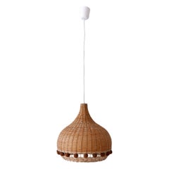Mid-Century Modern Rattan Tulip Pendant Lamp or Hanging Light Germany 1960s