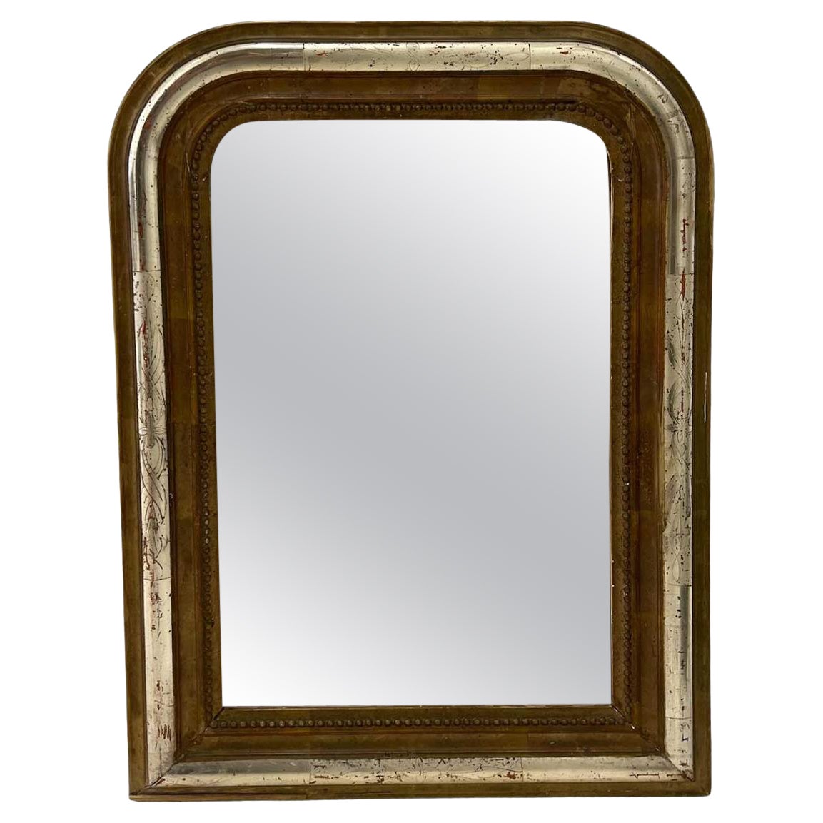 Small Louis Philippe Mirror (Silver & Amber)