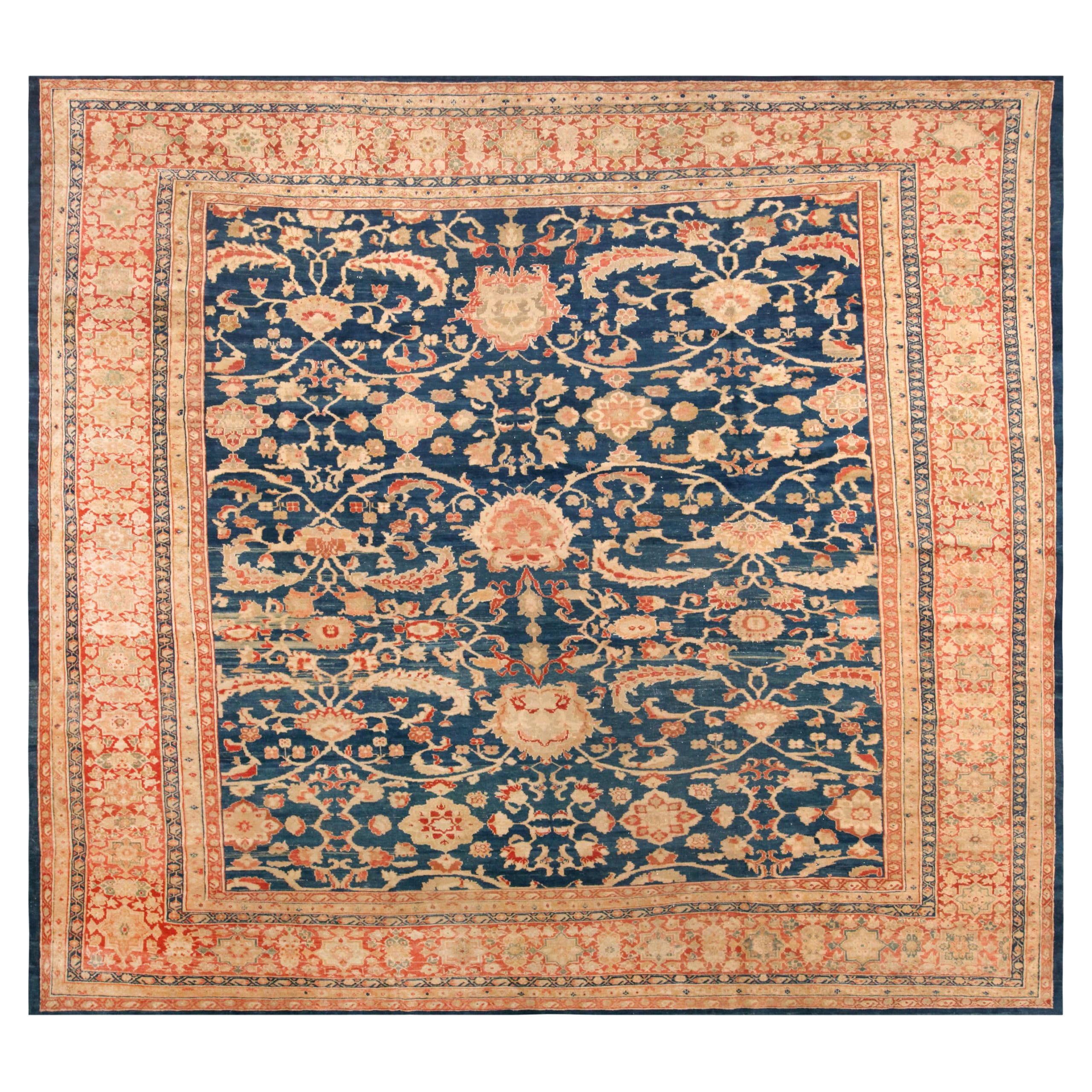 Tapis persan antique Sultanabad. 13 pieds x 14 pieds 4 po.