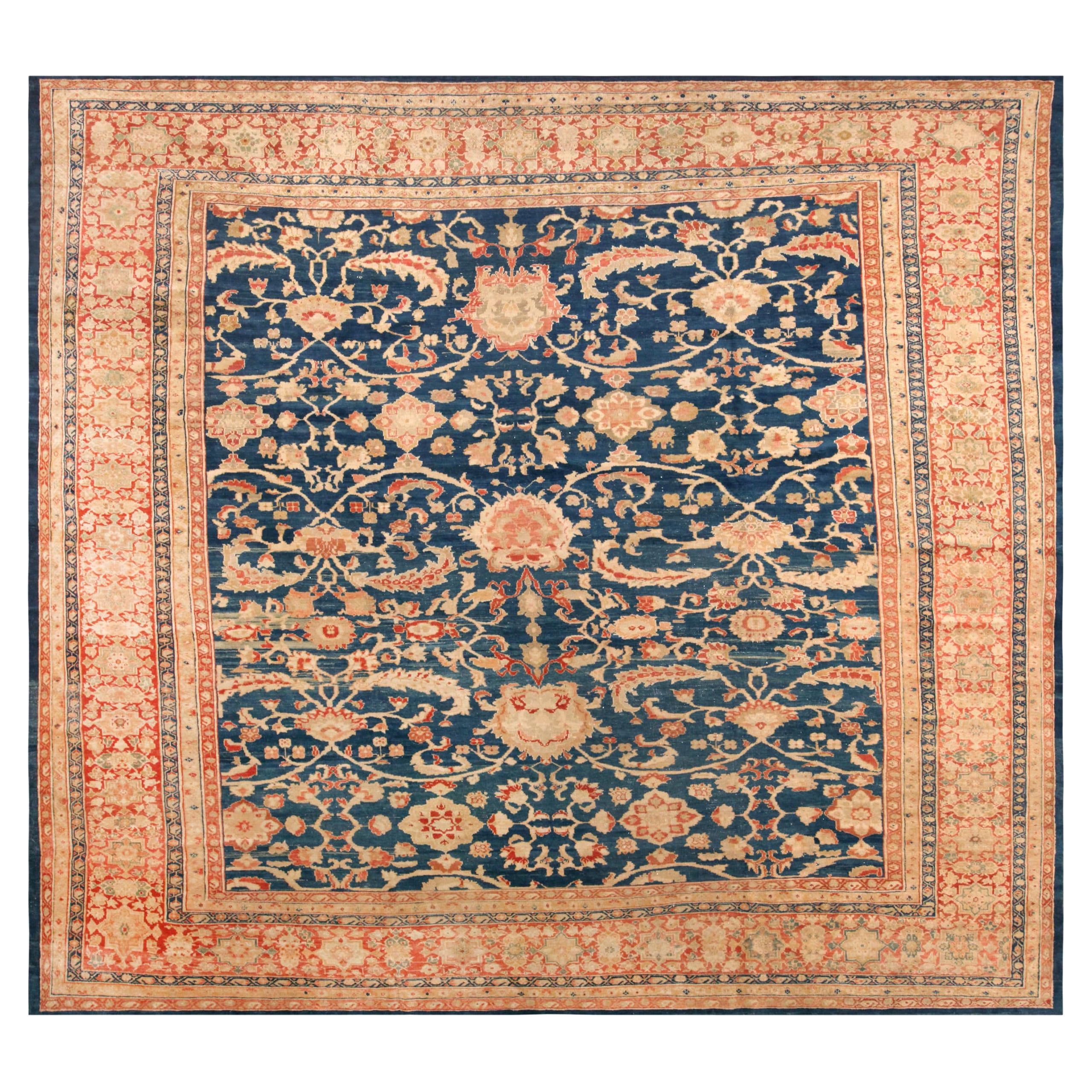 Antiker persischer Sultanabad-Teppich aus Sultanabad. 13 ft x 14 ft 4 in im Angebot