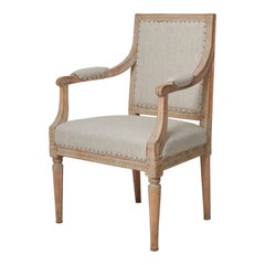 Antique Genuine Swedish Gustavian Upholstered Armchair