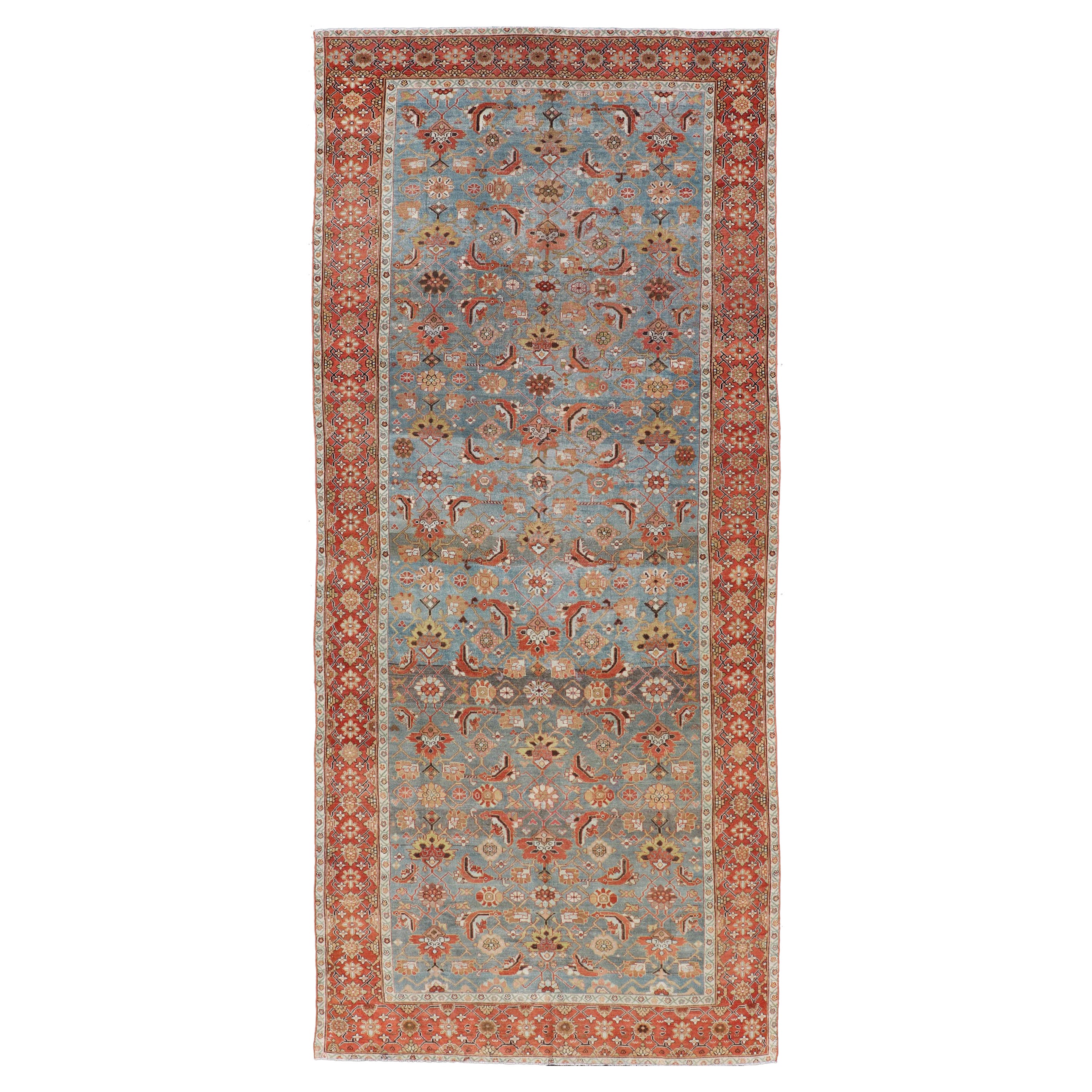 Antique Colorful Fine Persian Kurdish Gallery Rug by Keivan Woven Arts For Sale