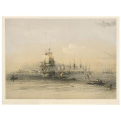 Antique Tinted lithograph with a view of Alexandria, Egypt