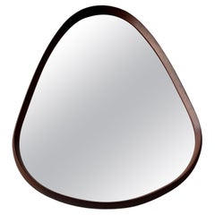 Danish Teardrop Mirror Retro Mid-Century Modern Teak