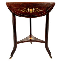 Antique English Sheraton Rosewood Triangular Table 