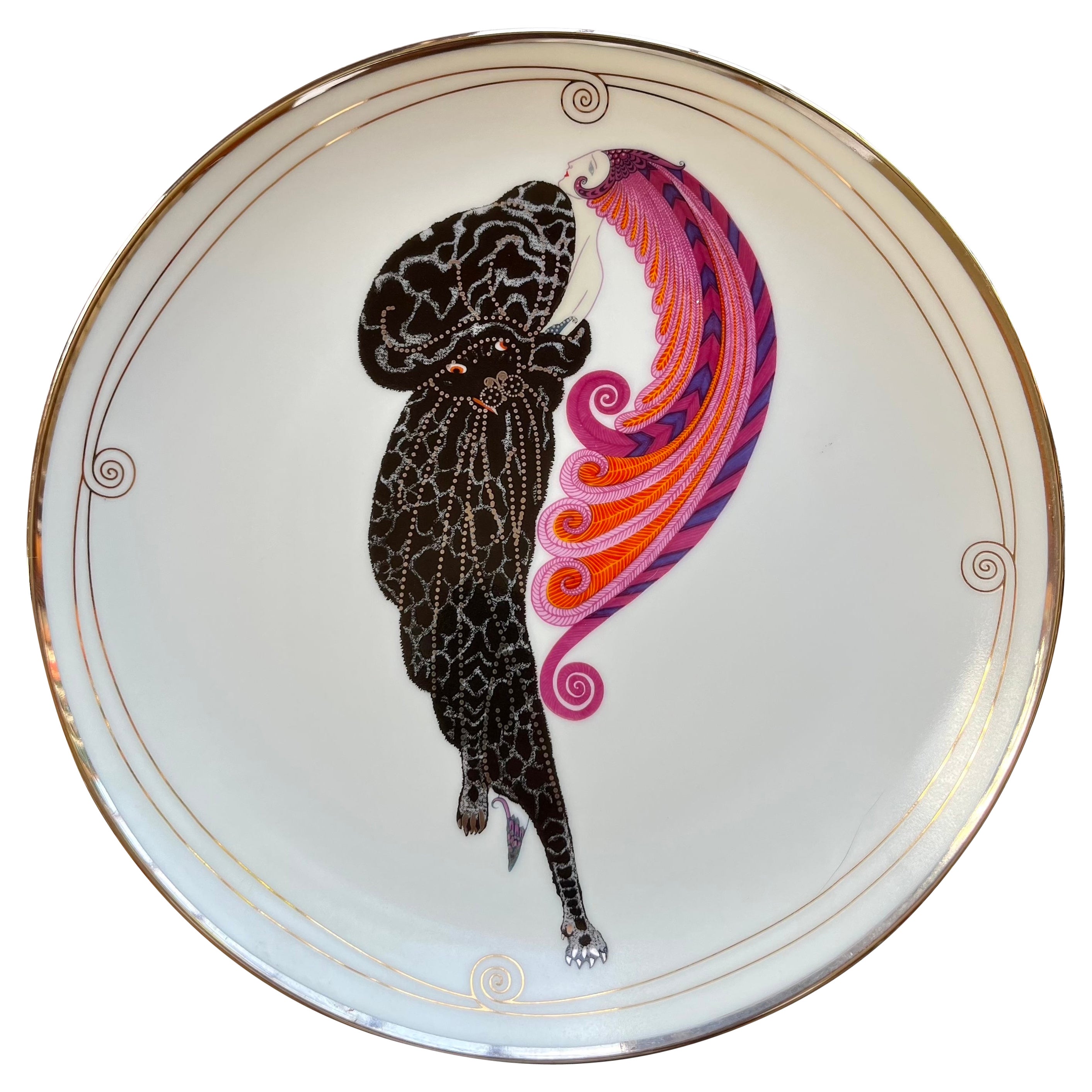 Assiette en porcelaine The House of Erte « The Beauty and the Beast » (La beauté et la bête) en vente