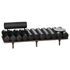 Tacchini Five to Nine Leather Daybed with Cement table by Studiopepe in STOCK