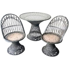 Mid Century Modern Russell Woodard Spun Fiber Glass Dining Set - 3 Pieces