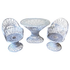 Mid Century Modern Russell Woodard Spun Fiberglass Dining Set - 3 Pieces
