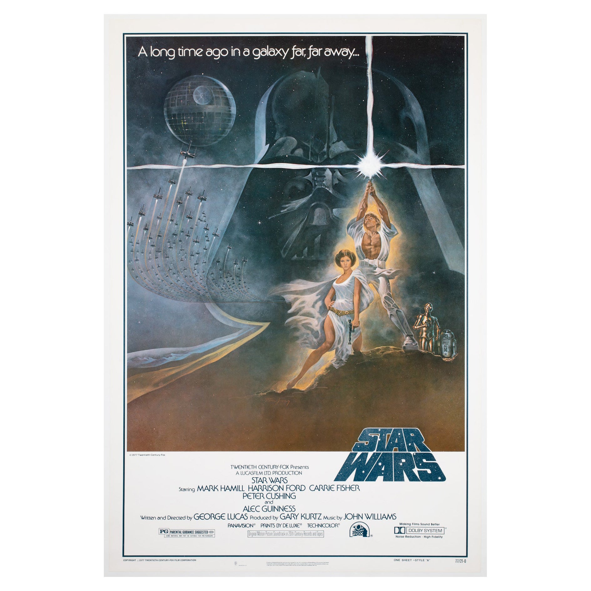 STAR WARS 1977 International US Film Movie Poster, 1st Printing, TOM JUNG For Sale