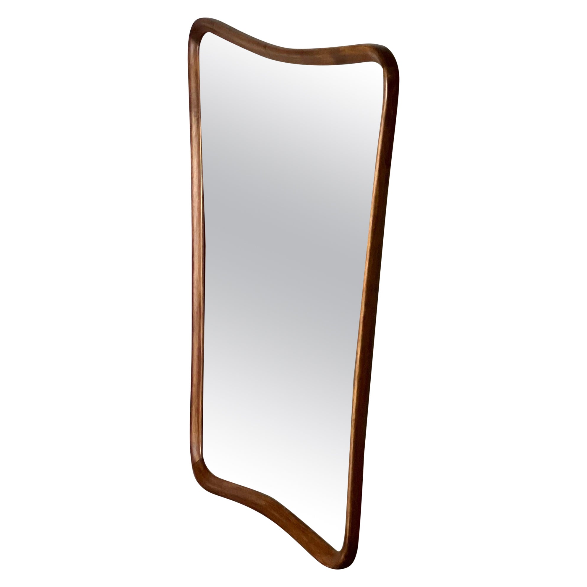 1950s wooden frame mirror For Sale