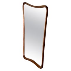 miroir à cadre en bois des années 1950