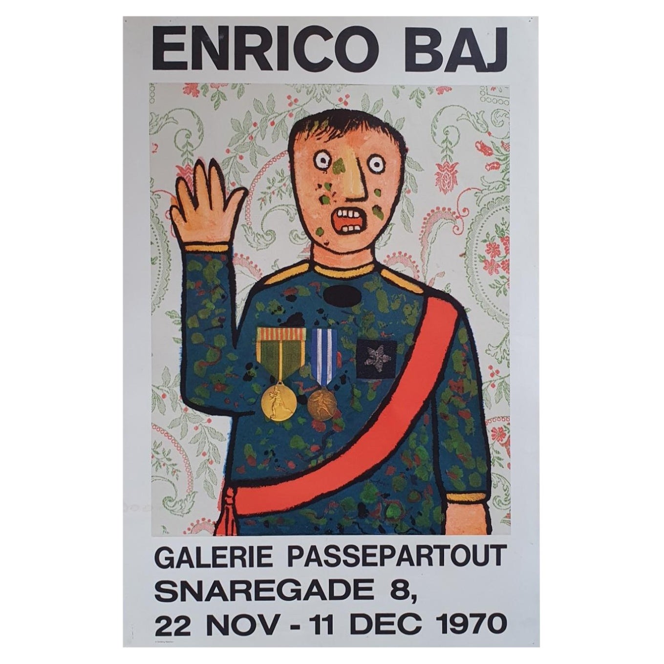 Original vintage Enrico Baj poster 1970 For Sale