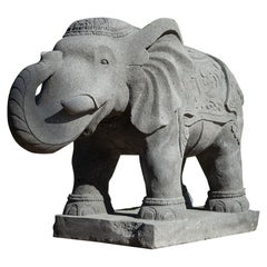 Newly made large lavastone elephant from Indonesia - OriginalBuddhas