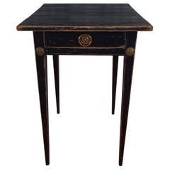 19th Century Swedish antique black Gustavian  Side Table
