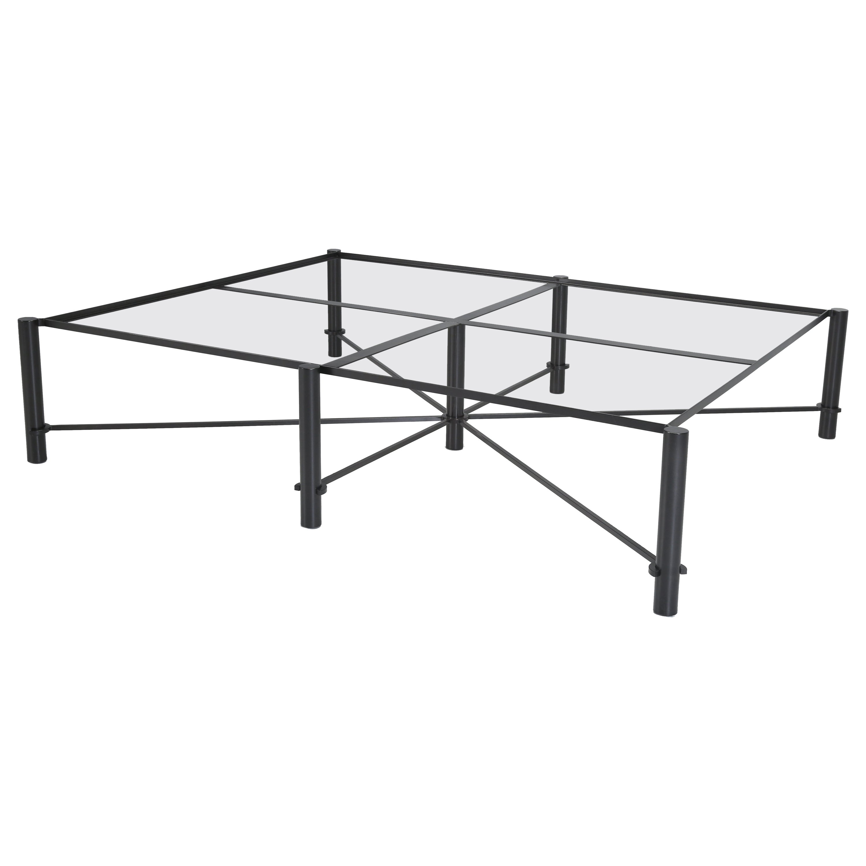 Coffee Table Or Cocktail Table Made of Heavy-Gauge Steel for a Thick Stone Top For Sale