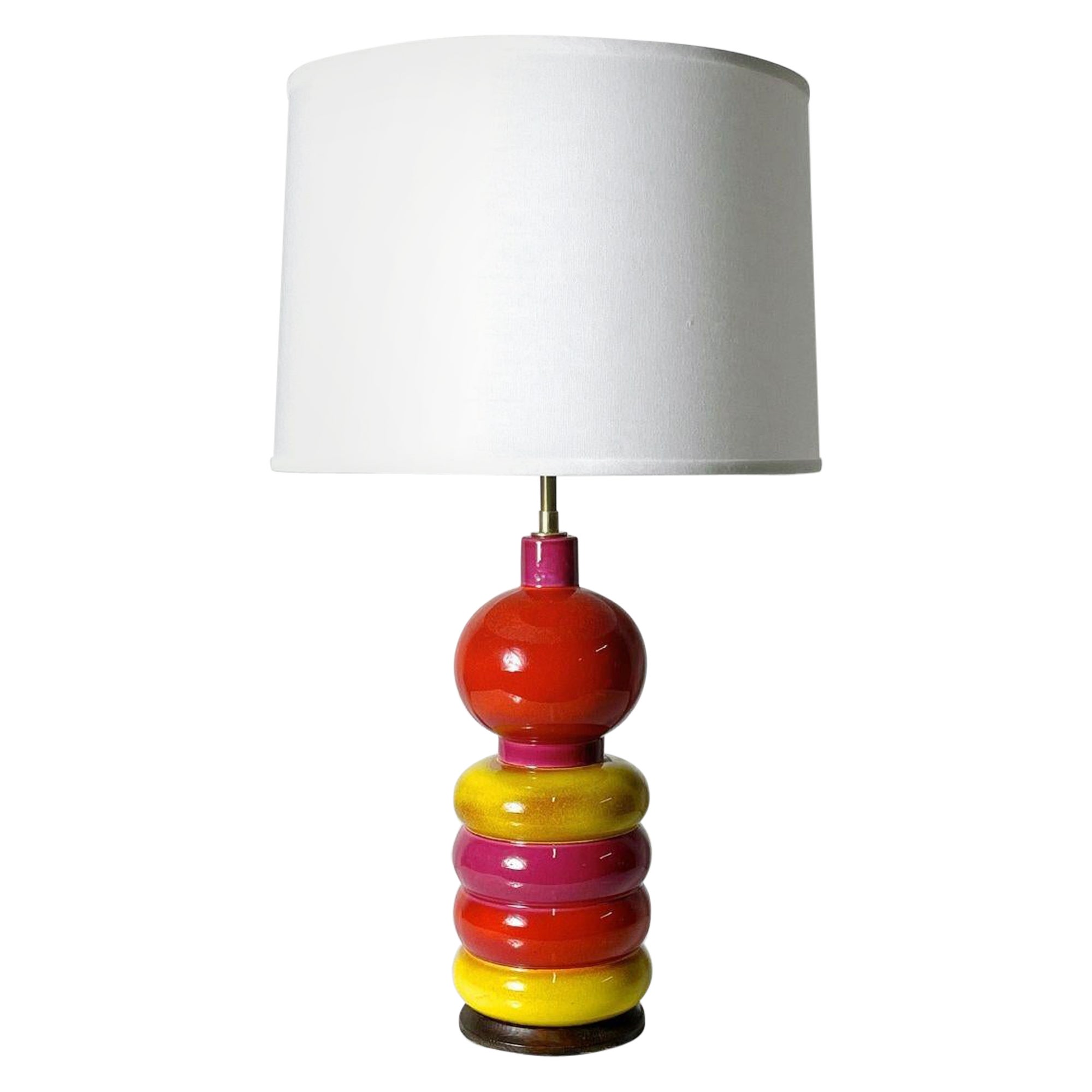 Mid Century Modern Multi Color Italian Ceramic Lamp 1960s For Sale