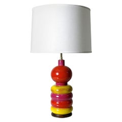 Mid Century Modern Multi Color Italian Ceramic Lamp 1960s