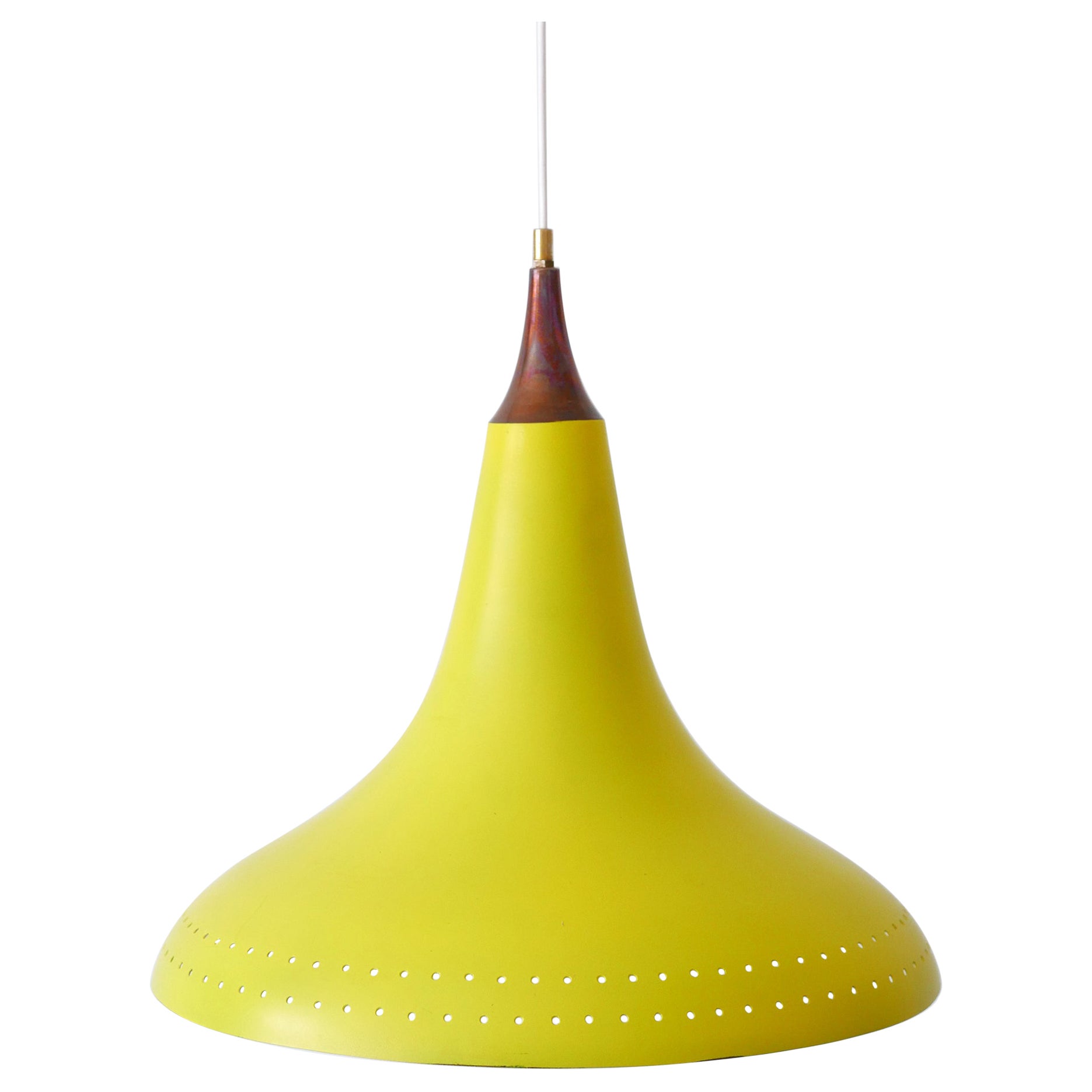 Exceptional Mid-Century Modern Perforated Aluminium Pendant Lamp Austria 1960s For Sale
