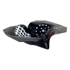 Postmodern Sculpted Black, White, and Red Fruit Bowl by Ken Ganz