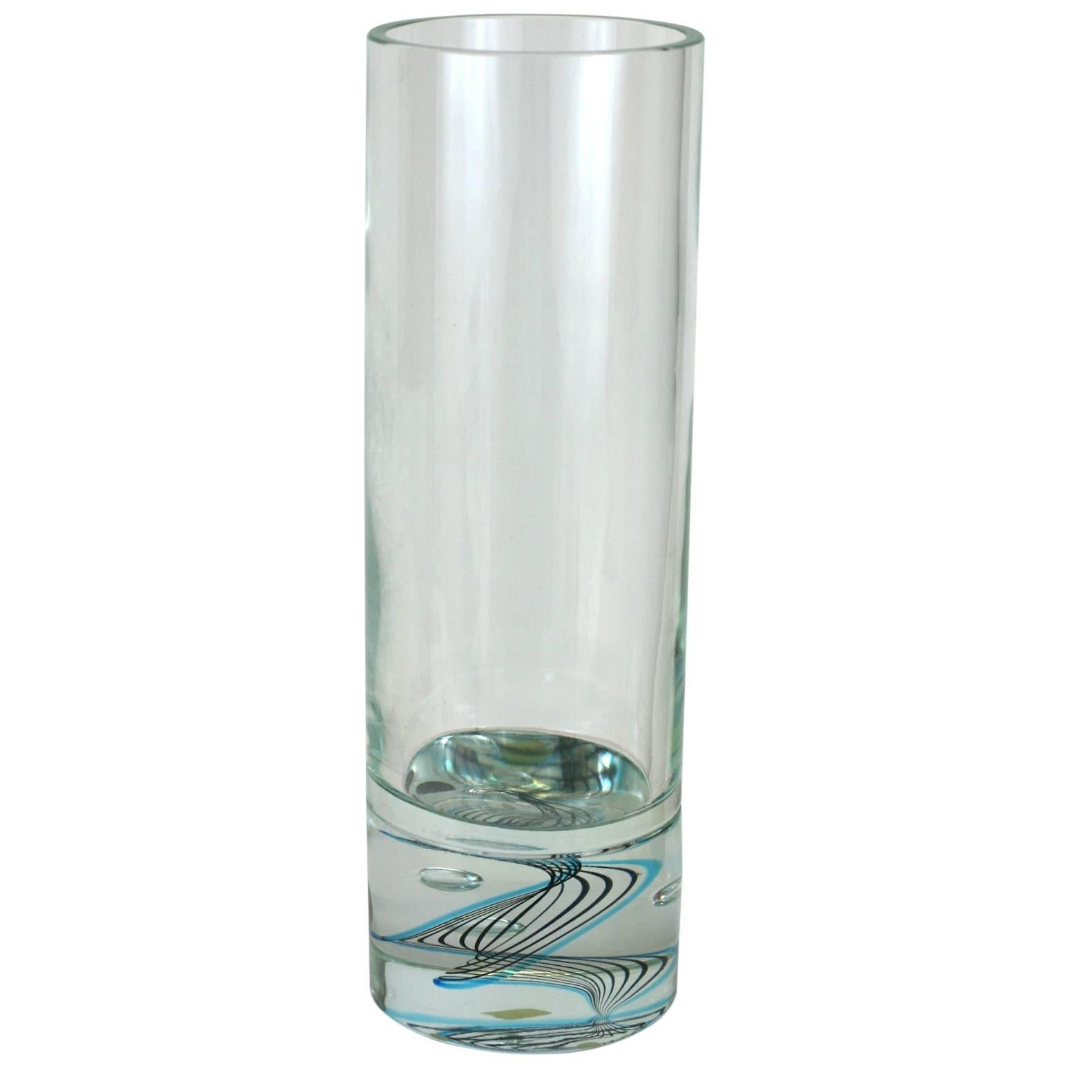 Seguso Cylindrical Swirl Vase For Sale