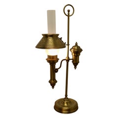 Vintage Brass Electrified Table Lamp   b