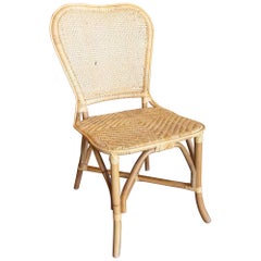 Chaise de salle à manger en osier et rotin