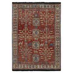 Rug & Kilim’s Tribal Style Rug in Red with Pictorials and Geometric Patterns
