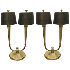 Lampade da tavolo in bronzo dorato di Gênet et Michon, 1930 circa, Made in France