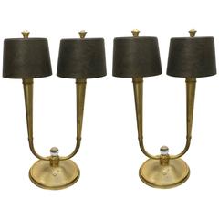 Gilt Bronze Table Lamps by Gênet et Michon, circa 1930, Made in France