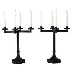 Midcentury Modern Cast Iron Candlesticks by Sigurd Persson for Kockums, 1965