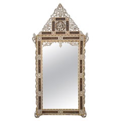 Syrian Mother of Pearl Inlaid Fretwork Mirror