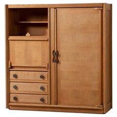 Retro Solid Oak Wardrobe by Guillerme et Chambron, Edition Votre Maison