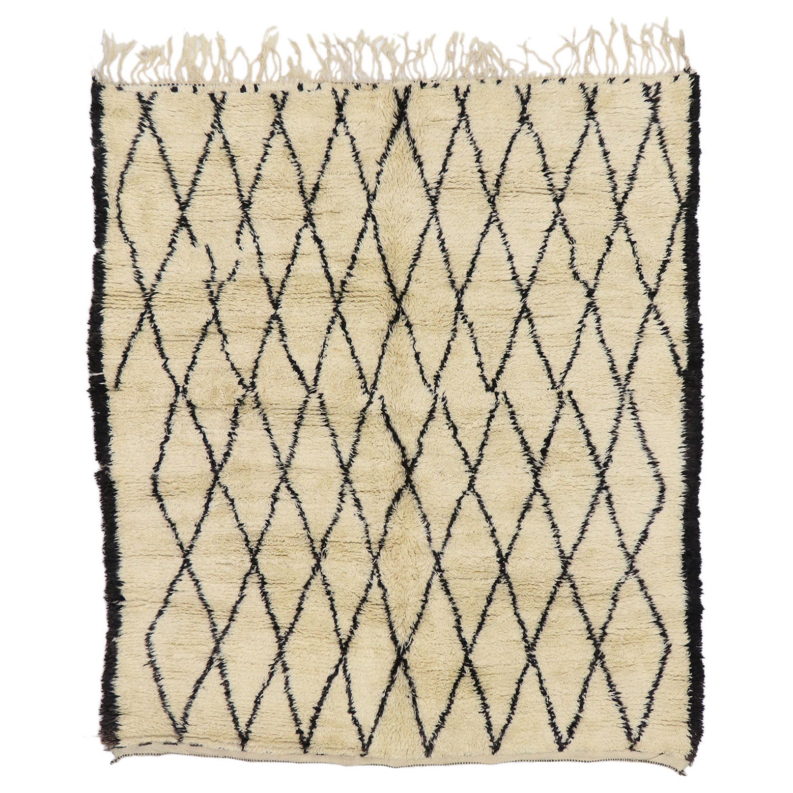 Vintage Beni Ourain Moroccan Rug,  Wabi-Sabi Meets Shibui