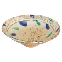 Retro Spanish Painted Terracotta Bowl