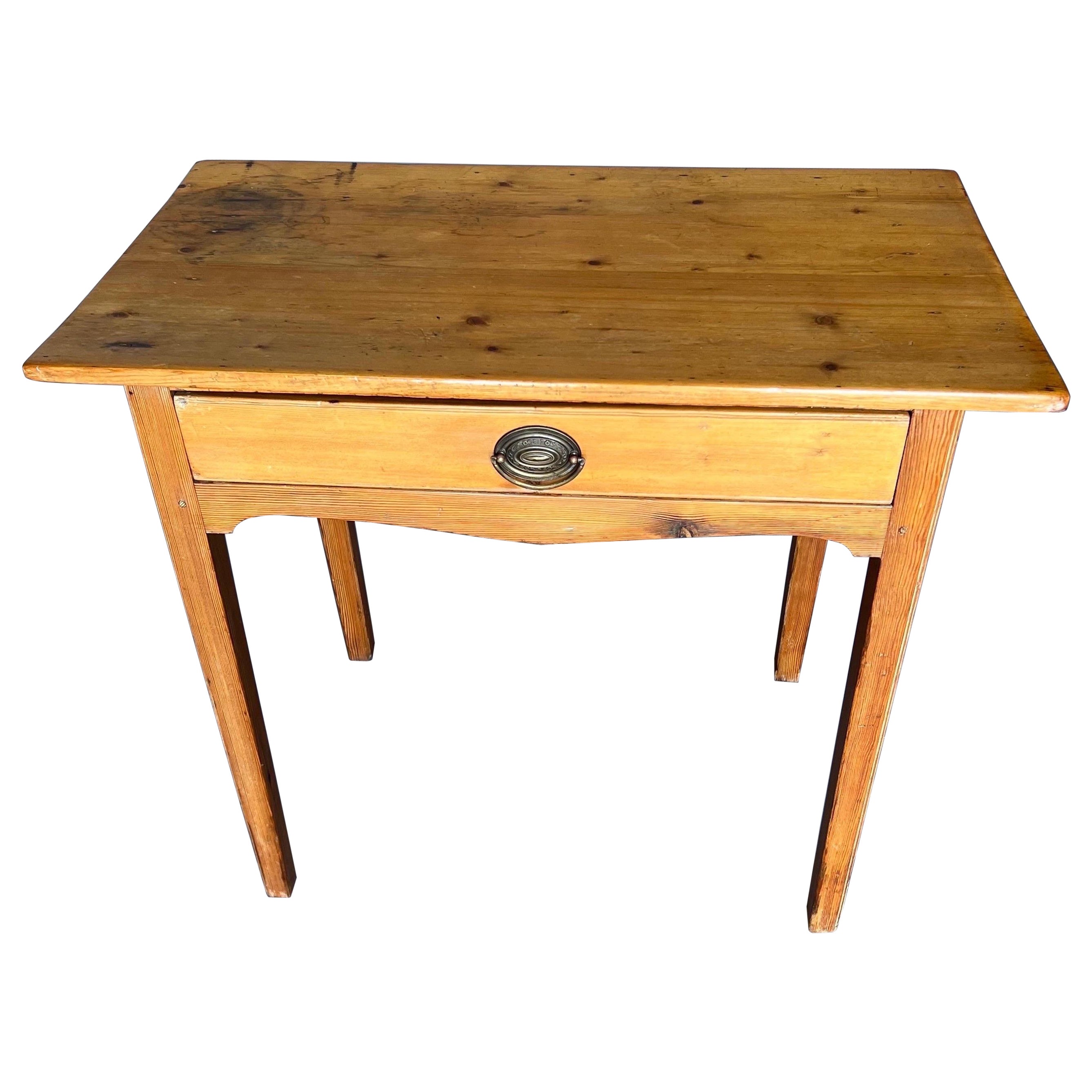 18th Century American Yellow Pine Side Table, Likely Southern For Sale