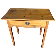 18th Century American Yellow Pine Side Table, Likely Southern