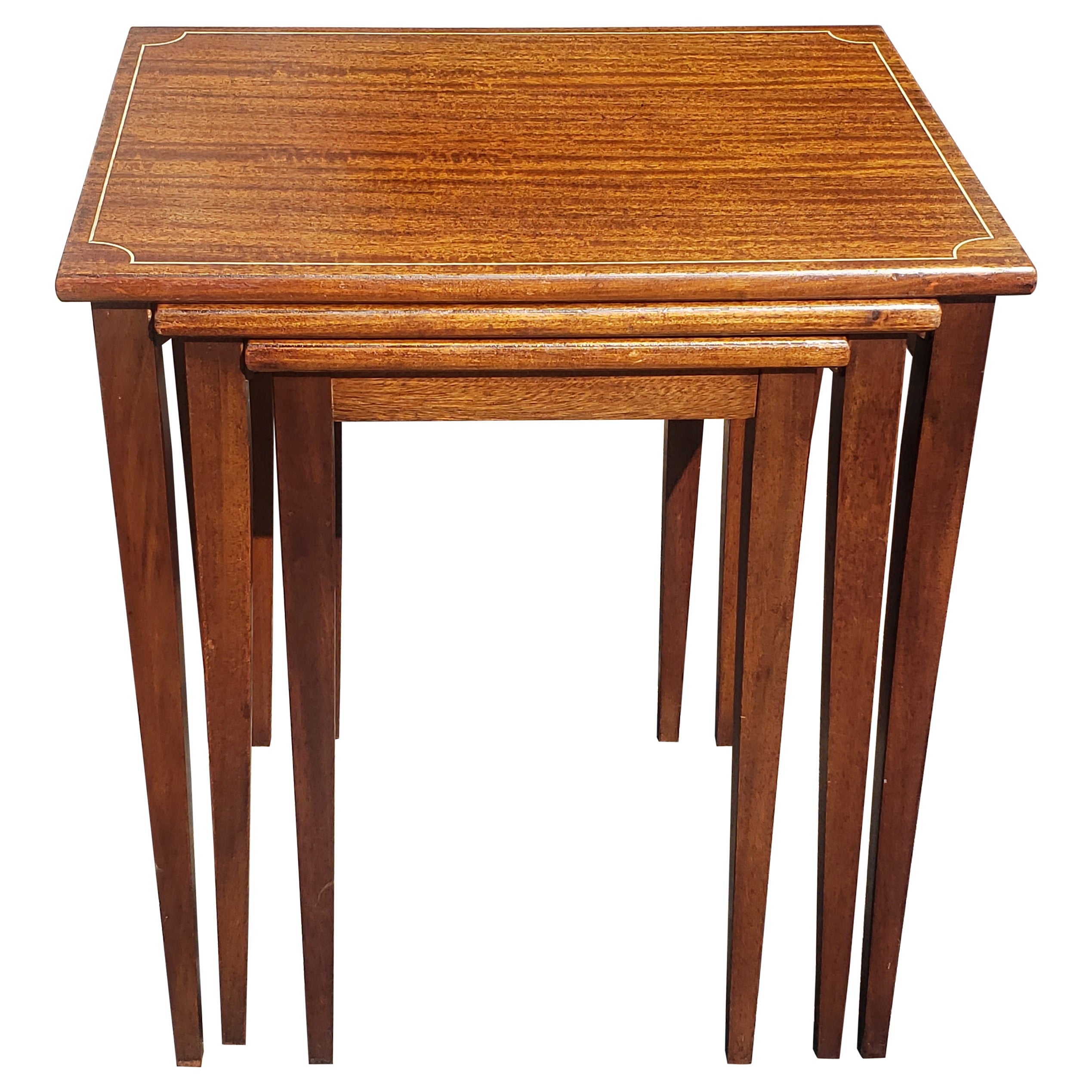 Tables gigognes en acajou véritable des années 1950, Brandt Fine Furniture Refinished Genuine Mahogany en vente