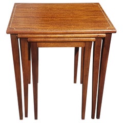 1950s Brandt Fine Furniture Refinished Genuine Mahogany Nesting Tables