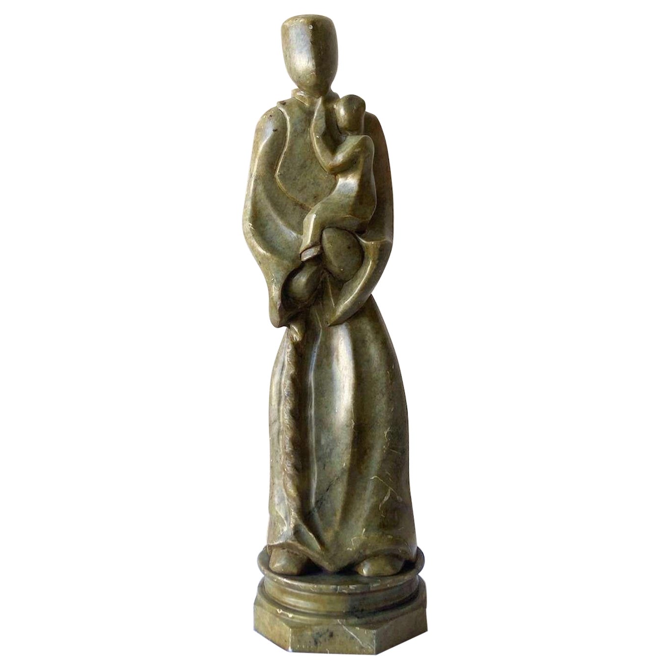 Sculpture vintage en marbre de Saint Antoine et son enfant en vente