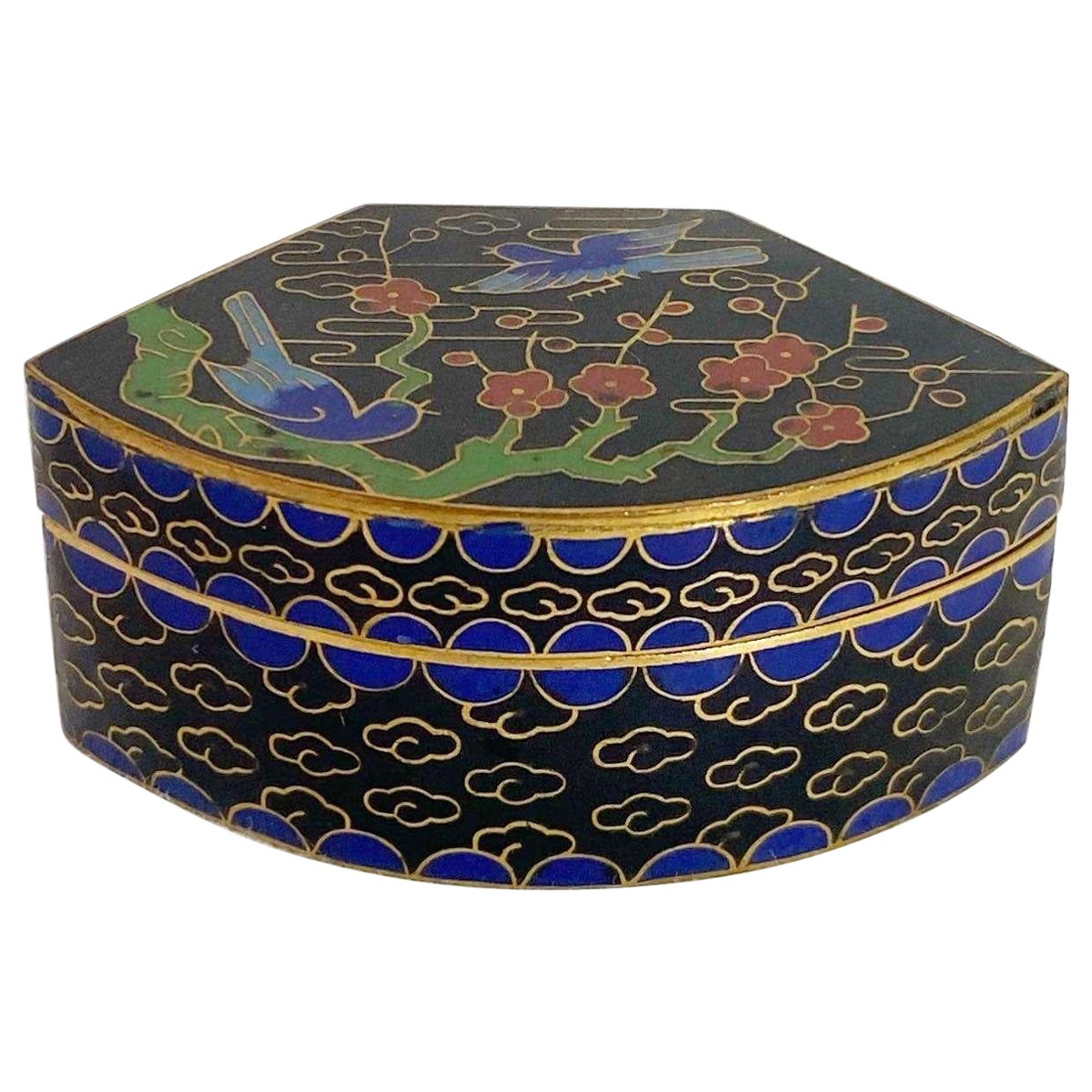 1965 Boîte à bibelots émaillée Chinoiserie