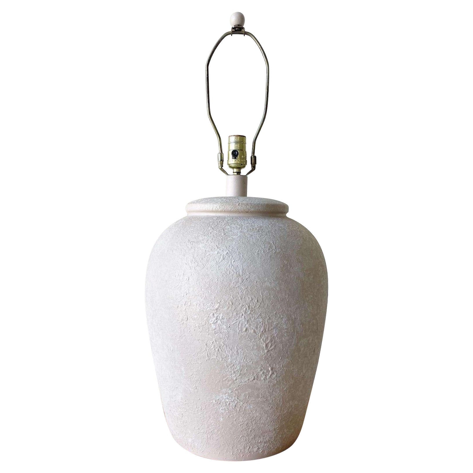 Postmodern Textured Almond and Beige Table Lamp For Sale